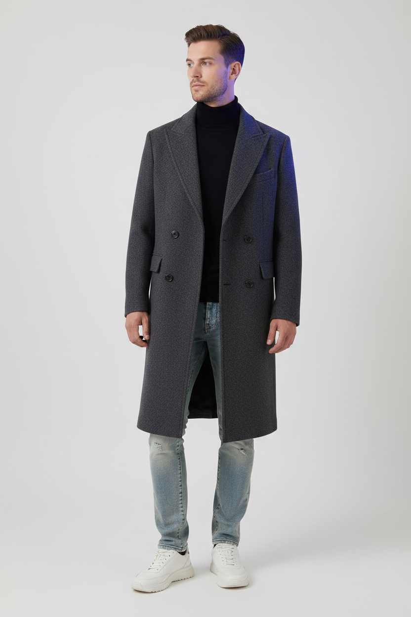 Charcoal Wool Overcoat