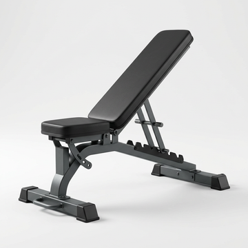 Illustrative adjustable weight bench on a light studio background