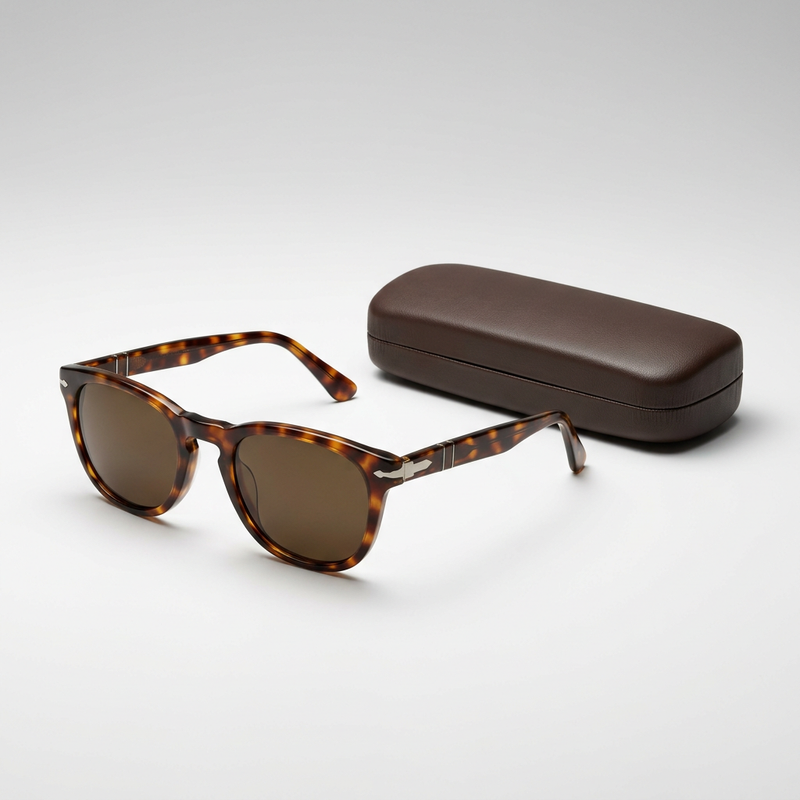 Tortoiseshell-Style Sunglasses & Case