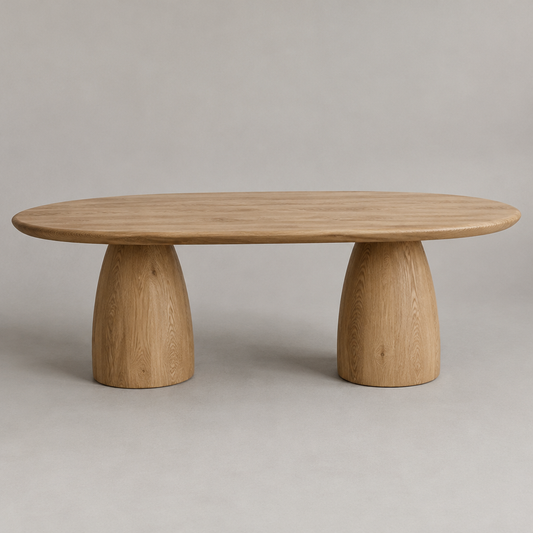 Oval oak dining table