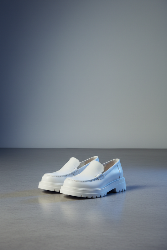 White Leather Loafers